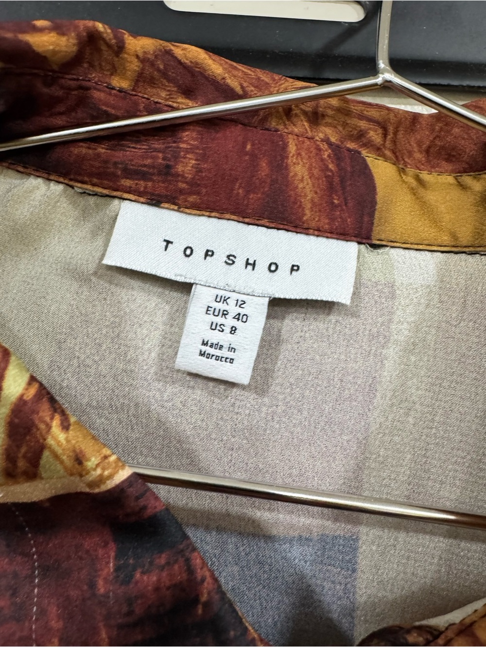 Topshop Multi-Color Patchwork Button-Up Blouse Jacket - Picture 2 of 3